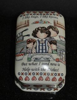 SUZANNE CRUISE TRINKET BOX HINGED PORCELAIN WHAT I NEED NOW IS HELP
