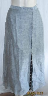 Covelo Silk Linen Long Gray Skirt with black 100% silk lining 10