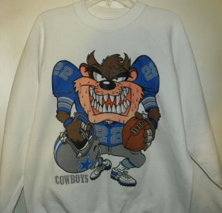 Vintage Dallas Cowboys Emmit Smith Tazmanian Devil Sweatshirt Size