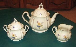 Zeh Scherzer 50th Anniv. Tea Set Teapot Creamer Sugar Bowl Bavaria