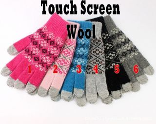 Winter Touch Screen Wool Diamond Pattern Gloves IPAD/Tablet/GP S/PDA