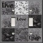 Plate Cover   Inspirational Sayings   Live Love Laugh   Dark Gray