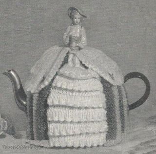 Tea Cozy Knitting Pattern Vintage   Charming CRINOLINE LADY TEACOZY