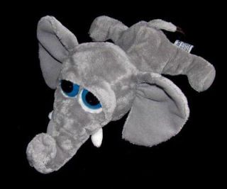 Berrie GAZOO Gray Elephant PEEPERS Big Blue Eyes Stuffed Plush Toy