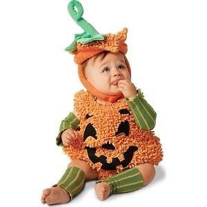 Halloween Chenille Pumpkin Costume Baby Infant Toddler Jack O Lantern