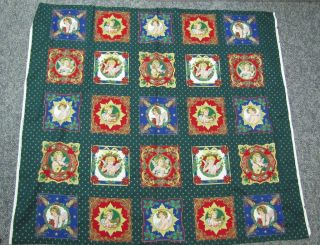Quilt pillow panels square fabric Christmas angels angel nativity