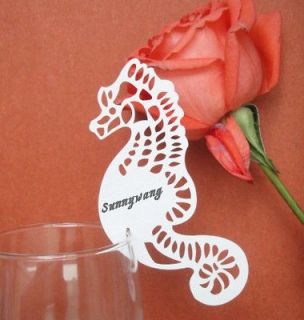 Decorations SEAHORSE Place Cards for Beach Wedding reception Party