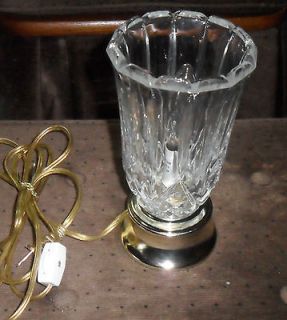 Beautiful Crystal Glass Hurricane Electric Table Lamp USED