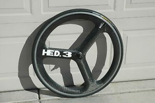 Hed 3C carbon tri spoke clincher rear wheel Shimano + Hed skewer