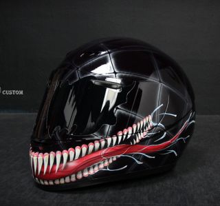 VENOM (2) airbrushed motorcycle custom paint helmet full face DOT KBC