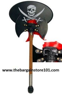 17 Pirates of The Caribbean Axe Double Black Blade With Cross Bone