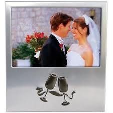 Picture Frame Toasting Glasses Bride Groom Wedding Gift
