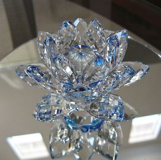 Cut Crystal Lotus flower Figurine Paperweight, High Quality, New in