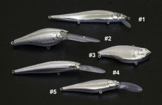 80mm Silver Plated LC Pointer CrankBaits   Top Quality Lure Blanks