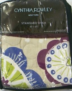 Cynthia Rowley New York Standard Pillow Sham Graphic Paisley Cotton