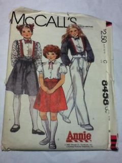 80s McCalls Pattern Orphan Annie Costume Blouse Skirt Culottes Pants