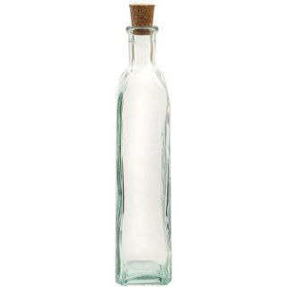 Glass RECTANGLE Bottle Cork Oil Reed vase party favor 12.7 oz 9.6 NEW