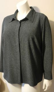 Soft by AVENUE Size 26/28 Tweed Black & Gray Button Front Jacket