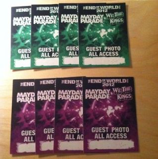 Mayday Parade All Access Passes 2012 The End Of The World Tour