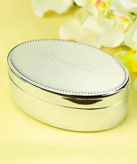 Oval Jewelry Box   Personalized HBH10797P Wedding Baby Shower