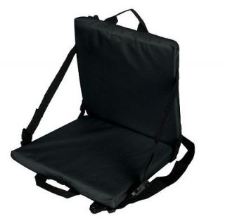 Foam padded adjustable canoe stadium chair folding seat back BLACK