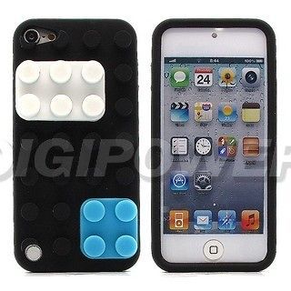 BLACK LEGO PUZZLE DESIGN COOL CASE COVER SKIN FOR APPLE IPOD TOUCH 5