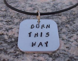 born this way pendant on leather necklace inspired by Lady Gaga