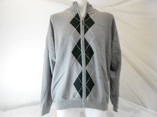 NEW SCOTTISH WIND GOLF MENS LS ARGYLE STYLE FULL ZIP LOGO GOLF