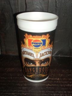 & VERY RARE MICHAEL JACKSON DANGEROUS WORLD TOUR PEPSI COLA CUP # 1