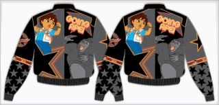 Size 9 14 Black Gray Diego Cartoon Nascar Jacket Coat Jh Design NEW
