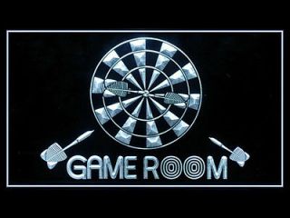 Game Room Billiards Dartboard Darts Internet Led Light Sign W