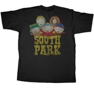SOUTH PARK T SHIRT OLD SCHOOL GROUP CARTMAN STAN LICENSED ADULT MENS