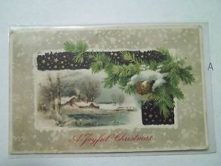 Antique Postcard Christmas Card 1908 CUSTER OH Cancel Scott300 Stamp
