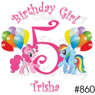 Pinkie Pie Pony Rainbow Dash Ponies Birthday Shirt name age