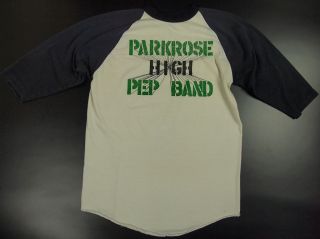 70s Russell Men L T Shirt Parkrose High Pep Band Baseball Tee Camp USA