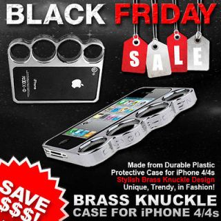 Trendy SILVER Brass Knuckle Protective Case iPhone 4 BLACK FRIDAY DEAL
