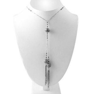 38 PLATINUM NECKLACE WITH FANCY LINKS TASSELS AND 3.15CT IN DIAMOND
