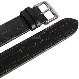 19mm Di Modell Bali Black German Made Alligator Grai n Leather Watch