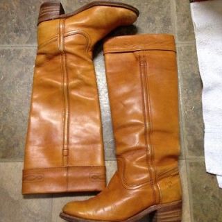 Vintage Frye Brown Leather Knee High Riding Boots 8 Womens Nice