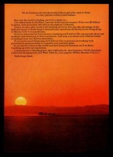 1970 Wells Fargo wagon stagecoach in sunset photo Wells Fargo Bank