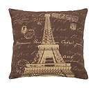 Benzara 54135 Brown Pillow With Paris Eiffel Tower Theme
