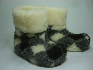 slippers booties Womens Mens cosy winter warm thermal 100% sheepwool