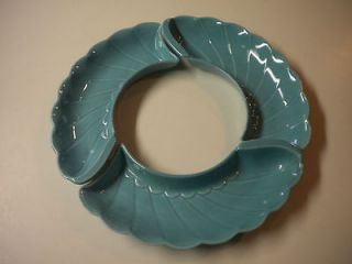Vintage Turquoise California Pottery Lazy Susan Trays, BIN