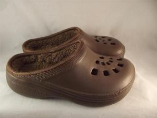 Dawgs Faux Fur Fleece Lined Doggers Clogs Shoes Womens Ladies BROWN