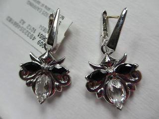 Stephen Webster designer earrings sterling silver black clear crystals