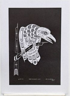 JIM GILBERT Haida Style Art RAVEN DISCOVERS LIGHT