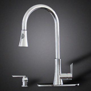 CHROME KITCHEN FAUCET SINK PULL OUT SPRAY W/ DISPENSER