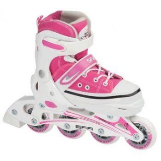 New SFR Girls Camden Adjustable Inline Roller Skates   Pink/White Size