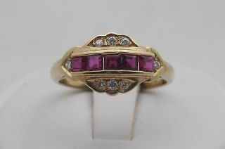 Authentic 18kt Gold Tiffany Diamond Ruby Band Ring