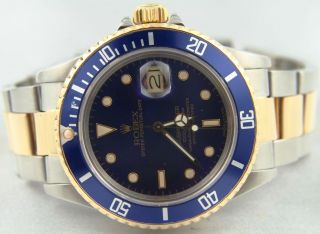 Submariner Automatic Solid 18kt Yellow Gold & Steel Blue Dial 16803